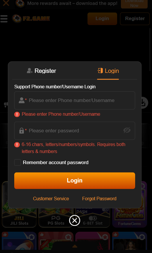 F2 Game Login